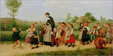Wood print  The Excursion, 1872 - Albert Anker