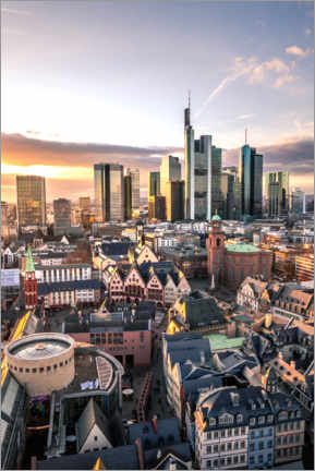 Canvas print  Skyline of Frankfurt am Main in the sunset - Jan Wehnert