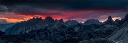 Poster  Dramatic sunset in the Italian Dolomites - Marcel Gross