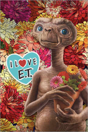 Wall sticker  E.T. with flowers