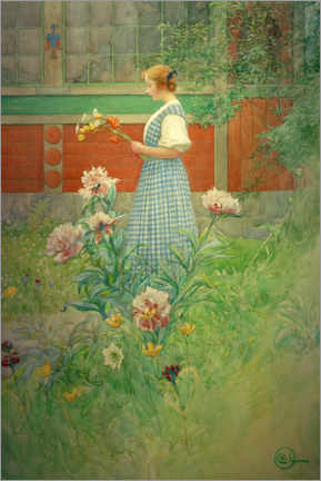 Poster Lisbeth with Peonies, 1908