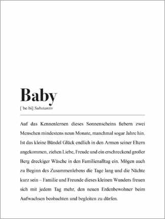 Aluminium print  Baby definition (German) - Pulse of Art