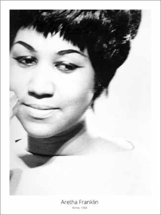 Poster Soul singer Aretha Franklin, Rome, 1968