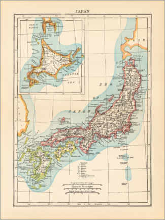 Foam board print  Map of Japan - Wild Apple Portfolio