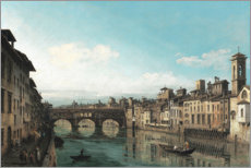 Aluminium print  The Arno with the Ponte Vecchio - Bernardo Bellotto (Canaletto)
