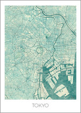Gallery print  Tokyo Map Blue - Hubert Roguski