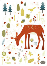 Wall sticker  Pretty deer in the autumn forest - Nic Squirrell