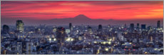 Poster Tokyo panorama with mountain Fuji