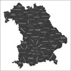 Aluminium print  Counties of Bavaria - Ingo Menhard