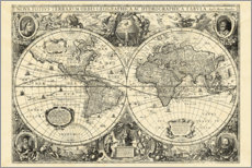 Poster Vintage World Map