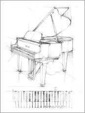 Wood print  Piano Sketch - Ethan Harper