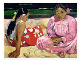 Poster Tahitian Women on the Beach