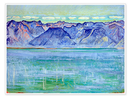 Poster Lake Geneva with Savoyerberge