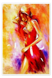 Poster Woman in red dress