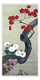 Poster  Herbstblumen. - Suzuki Kiitsu
