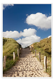 Poster Sylt, path through dunes