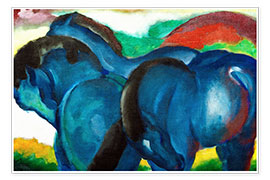 Poster Small Blue Horses