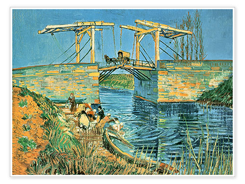 Poster The bridge of Langlois in Arles with washerwomen