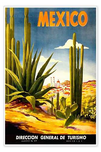 Poster Mexico cactus