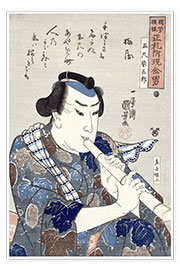 Poster Man Playing a Flute
