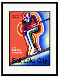 Framed art print  Ski in Salt Lake City - Vintage Travel Collection