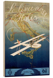 Wood print  Italian airline - Vintage Advertising Collection