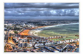 Poster View over the beach at Agadir