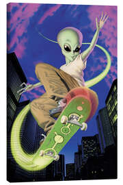 Canvas print  Alien skateboarder - Alien Invasion