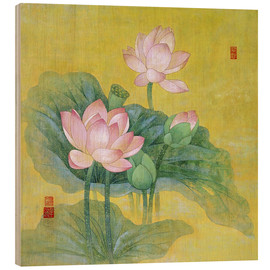 Wood print  Dream lotus - Ailian Price