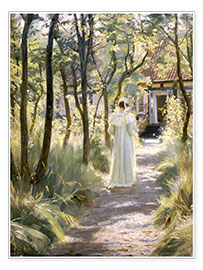 Poster Marie on a garden path