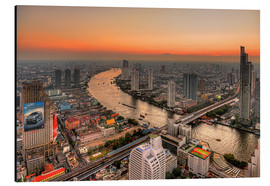 Aluminium print  Bangkok and the Chao Phraya river at dusk - HADYPHOTO