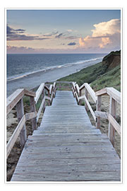 Poster Stairs down to the beach, Sylt