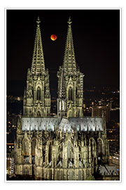 Poster  Blood moon shines over Cologne Cathedral - rclassen