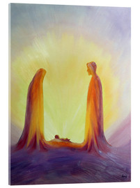 Acrylic print  Mary and Jesus are looking at their child Jesus, 1995 - Elizabeth Wang