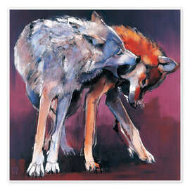 Poster  Two Wolves - Mark Adlington