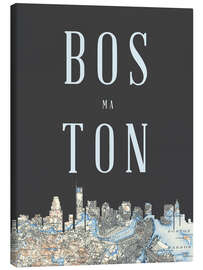 Canvas print  Boston Skyline Map - Amelia Gier