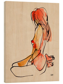 Wood print  Nude - Pieter Hogenbirk