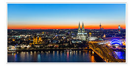 Poster  Colorful Cologne skyline at night