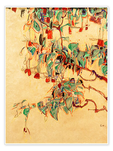 Poster Fuchsia branches (sun tree)
