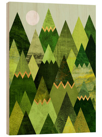 Wood print  Forest Mountains - Elisabeth Fredriksson