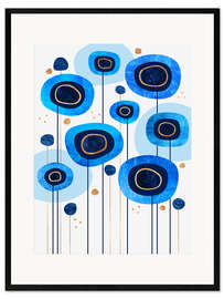Framed art print  Floral Blues - Elisabeth Fredriksson