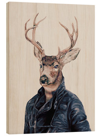 Wood print  Deer - Animal Crew