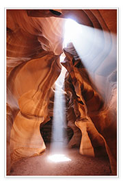 Poster Light beams at Upper Antelope Canyon, Arizona, USA