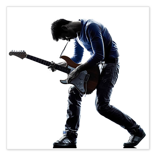 Poster Musician with an electric guitar