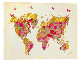 Foam board print  Summer World Map - Mandy Reinmuth