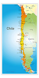 Poster  Chile - Map