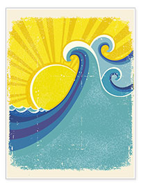 Poster  Sea waves in the sun