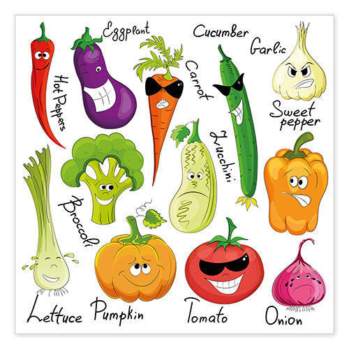 Poster Funny vegetables