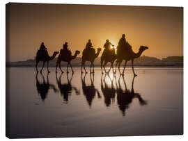 Canvas print  Camel walk on the beach - Charles Bowman
