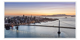 Poster  Aerial view of San Francisco at sunset, USA - Matteo Colombo